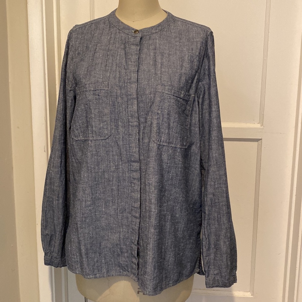 Vince Patch Pocket Chambray Blouse - image 2